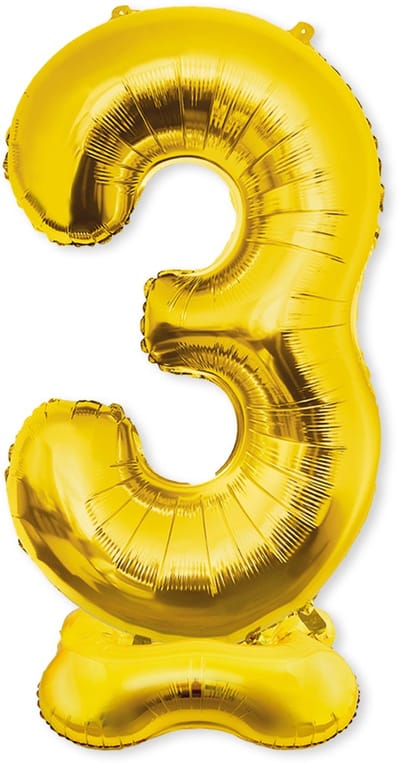 LUQ – XXL Folieballon 3 Jaar – 1,5 meter – Luxe Verjaardag Decoratie – Glam Birthday Feest Versiering – Zelfstaand Model