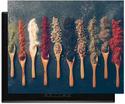 KitchenArt - Rustic Flavors - Inductie Beschermer - 76x51.5 cm - Kookplaat Beschermer - Luxe Afdekplaat Inductieplaat - Anti-slip & Oprolbaar - Beschermmat Inductiekookplaat