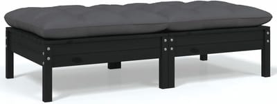 Pallet Zetel - Modulaire Bank - Buiten Zitten - Stevig Hout - 127x63x28cm - Zwart met Grijs