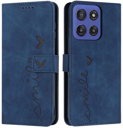 Coverup Hoesje - Geschikt voor Motorola Edge 60 / 60 Fusion Hoesje - Coverup Smile Book Case - Blauw