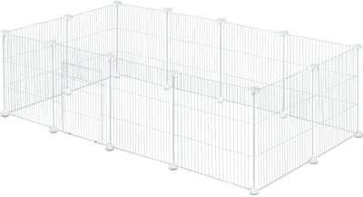 JCP® Konijnenhok - Konijnenren - Konijnenhok Binnen - Wit - 142cm x 72cm x 36cm