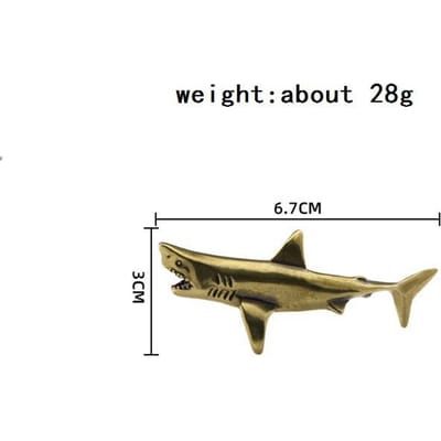 Figurines de Requin Animaux Marins Miniatures Laiton Rétro Artisanat de Bureau Ornement Cadeaux Décorations pour la Maison Accessoires de Salon black