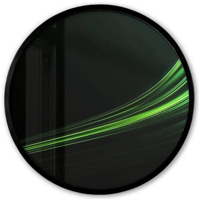 Poster in lijst Rond - Fotolijst 40x40 cm - Posters - Gaming - Lijnen - Boog - Groen - Ronde posterlijst zwart - Decoratie - Wanddecoratie woonkamer - Muurdecoratie slaapkamer