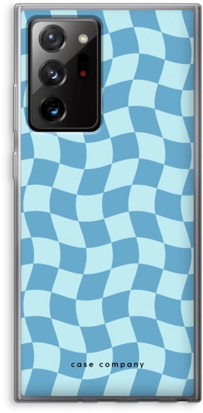 Case Company® - Hoesje geschikt voor Samsung Galaxy Note 20 Ultra hoesje - Grid Blauw - Soft Cover Telefoonhoesje - Bescherming aan alle Kanten en Schermrand