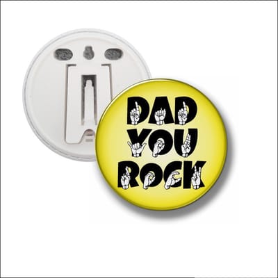 MC Living Button Met Clip 58 MM - Dad You Rock - Voor verjaardagen en feesten