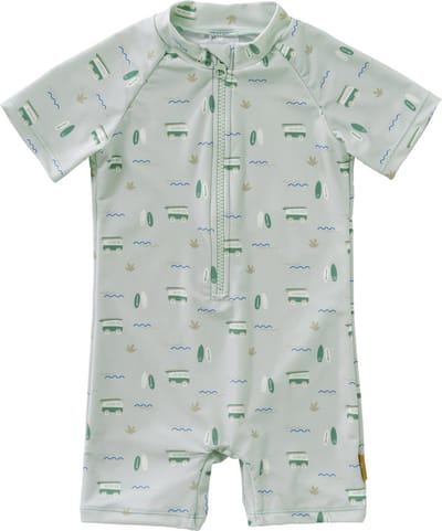 Fresk UV Zwempak 74 -Sneldrogende Zwemkleding voor Kinderen - UPF 50 - Zwemshirt voor Jongens - Zwempak met Korte Mouwen - Groen - Surf Boy