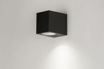 Lumidora Wandlamp 30823 - Voor buiten - GU10 - 4.0 Watt - 380 Lumen - 2700 Kelvin - Zwart - Metaal - Buitenlamp - IP44 - Met Sensor