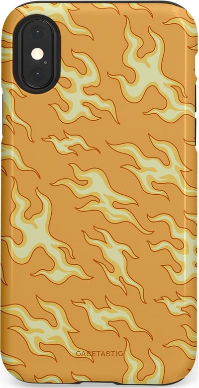 Casetastic Hoesje Geschikt voor Apple iPhone X/Xs - Stijlvolle Beschermende Duo-layer Case - Vlammen van passie