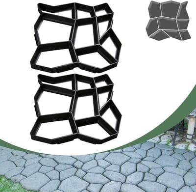Betonmal Tuinpad - Stoeptegel mal - Tuinpad Aanleggen - Herbruikbaar Polypropyleen - 43x43x4 cm - Zwart
