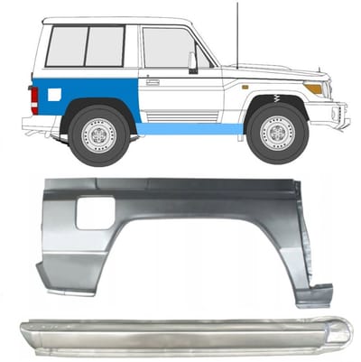 Volledige dorpel + reparatiepaneel achter spatbord voor Toyota Land Cruiser J70 1984-