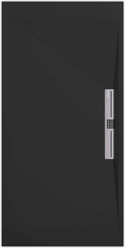 Sanifun douchebak Stone Side Black Smooth 1100 x 900 S