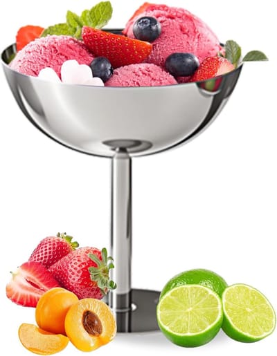 Herbruikbare ijscoupe van roestvrij staal, ideaal voor salades, desserts en fruit, 10 cm