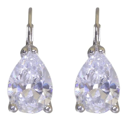 Behave - Oorbellen - Zirkonia steen - Druppel Oorhanger - Teardrop - Klassiek - Transparant - 2,3 x 1 cm