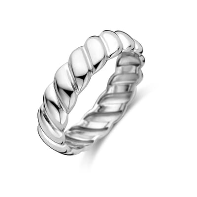 Gerhodineerd Zilver Ring Gedraaid 1338380