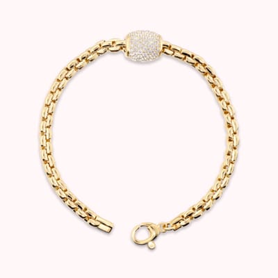 Bronzallure Allure Bracelet With Pavé Of Cubic Zircon WSBZ02580Y.WR-18.50 Brons 18