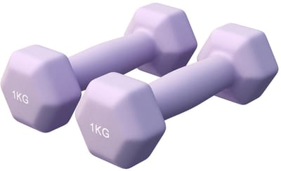 Gorilla Sports Vinyl Halterset 2 x 1 kg – Neopreen – Antislip – Ergonomisch – Paars