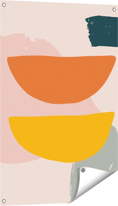 Gards Tuinposter Abstracte Kunst in Scandinavische Stijl - 60x90 cm - Tuindoek - Tuindecoratie - Wanddecoratie buiten - Tuinschilderij
