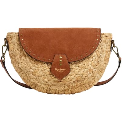 Vrouwen schoudertas van stro Pepe Jeans Saddie Barker