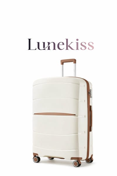 Lunekiss Harde Koffer M – Polypropyleen Trolley met 4 Spinnerwielen en TSA‑Slot – Lichtgewicht Reiskoffer – 66,5×45,5×24 cm – Beige