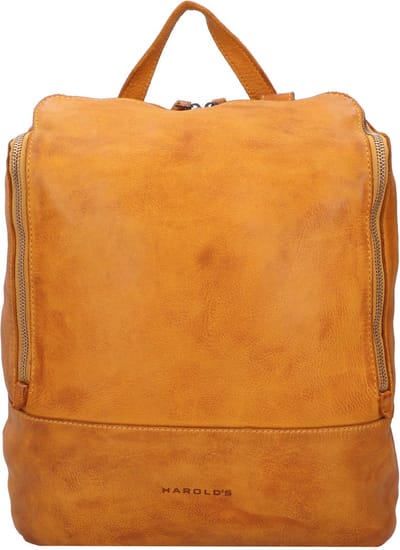 HAROLD'S Leren Laptop rugzak Rugzak met laptopvak Submarine Notebook Backpack Yellow Mosterdgeel