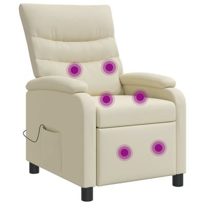 vidaXL - Massage - Relaxstoel - Crèmekleurig - Kunstleer
