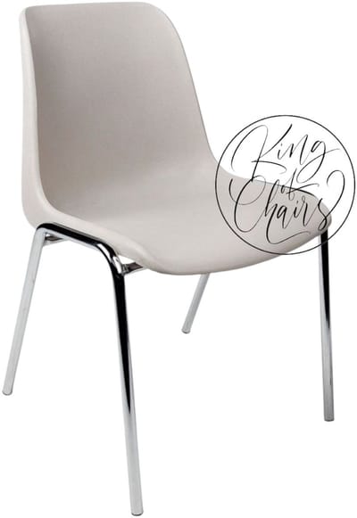 Kantinestoel Helene Lichtgrijs - verchroomd onderstel kantinestoel stapelstoel kuipstoel vergaderstoel tuinstoel kantine stoel stapel stoel tuin stoel kantinestoelen stapelstoelen kuipstoelen arenastoel schoolstoel bezoekersstoel Everardo