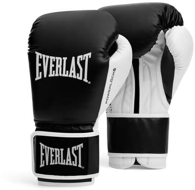 Everlast Powerlock OG training (kick)bokshandschoenen klittenband, zwart/wit, 10-oz