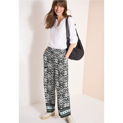 Broek met wijde pijpen in Loose Fit met print