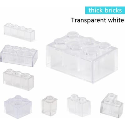 Transparante Witte Bouwstenen Dikke Figuren Bakstenen Leren-Gericht Creatieve Dimensie Past op Andere doe-het-zelf Speelgoed Accessoire