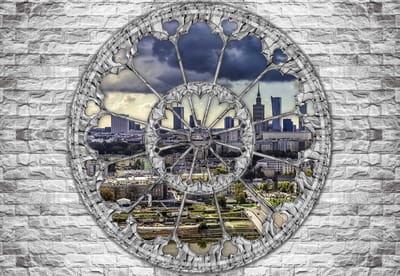 Fotobehang City Skyline View | XL - 208cm x 146cm | 130g/m2 Vlies