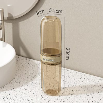 Tandenborstel Reiscontainers Transparante Draagbare Tandenborstel Organizer Hoes Buiten Zakenreis Accessoires bruin