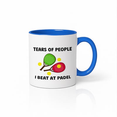 Grappige Padel Mok 330 ml – “Tears of People I Beat at Padel” Koffiemok – Humoristisch Sport Cadeau voor Padelspelers