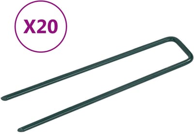 Kunstgraspennen - 20 Stuks - U-Vormig - 150 x 35 mm - IJzer - Grondpennen voor Kunstgras en Worteldoek - Bevestigingspennen met Schuine Punt - Corrosiebestendig
