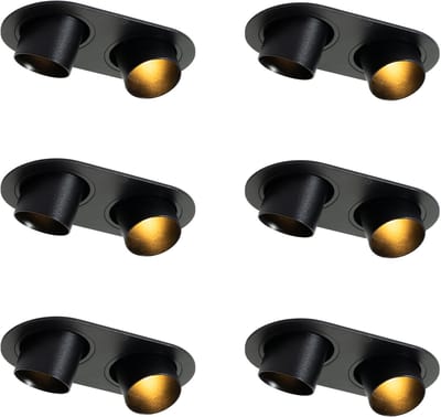 QAZQA installa - Moderne Inbouwspot - 6 stuks - L 14.5 cm - Zwart - Woonkamer | Slaapkamer | Keuken