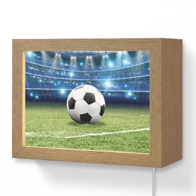 Wandlamp 20x15 cm - Oplaadbaar - Voetbal - Stadion - Bal - Jongens - Wandlampen binnen woonkamer - Slaapkamer lamp met kabel - Decoratieve nachtlamp - Vloerlamp snoer