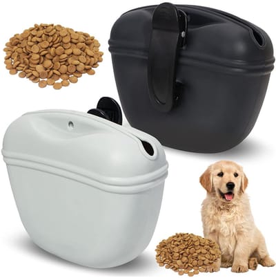 Beloningstasje voor Honden - 2 Stuks - Honden Beloningszakje - Snoepjes & Snacktasje - Hondentraining - Agility voor de Hond - Honden uitlaat tas - Dog Walking Bag - Honden Speelgoed - Honden Intelligentie Training - Trainen - Wandelen - Zwart + grij