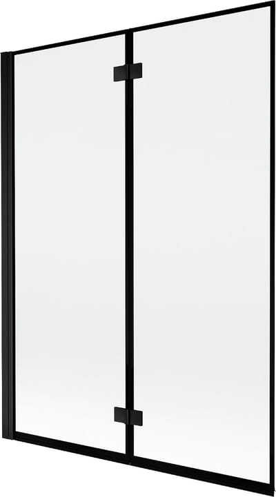 Mexen Mist badwand 2-delig links 130 x 150 , zwart frame, zwart - 8A9-130-002-70-70-L