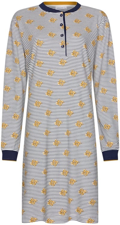 Pastunette - Moonlite - Nachthemd - Katoen - Wit/Blauw - Maat 36