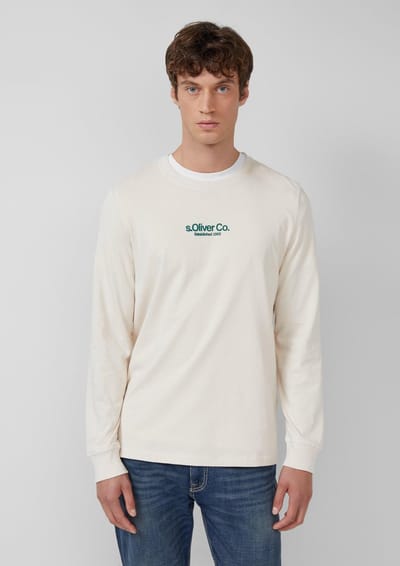 Katoenen T-shirt met lange mouwen en ronde hals s.Oliver