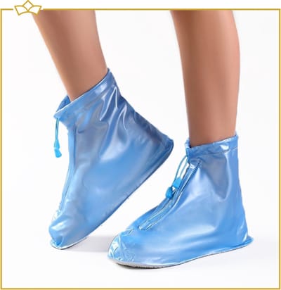 ATTREZZO® Regen overschoen – duurzaam - regenhoes – waterdicht en anti slip – Blauw - maat 36-37