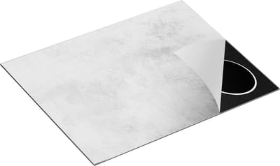 Chefcare Inductie Beschermer Witte Muur met Grijs - 65x50 cm - Afdekplaat Inductie - Kookplaat Beschermer - Inductie Mat
