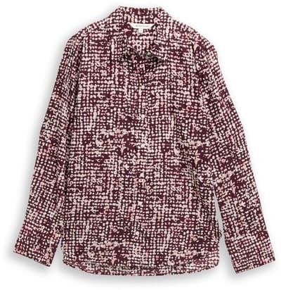Tom Tailor - Overhemdblouse met patroon - Maat 36 - dark red abstract dot design