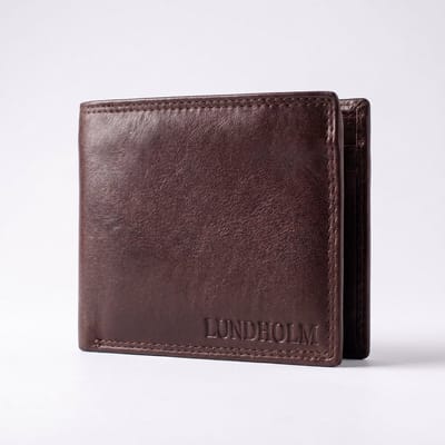 Lundholm leren portemonnee heren zeer soepel nappa leer - billfold model bruin met RFID anti-skim bescherming | cadeautje voor hem cadeau voor papa | mannen cadeautjes