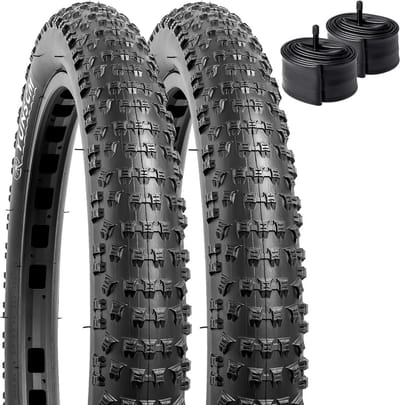 YUNSCM 20 inch mountainbike banden 20 x 2,60 / 66 - 406 en 20 inch Heavy Duty fietsbanden Schrader-ventiel compatibel met off-road fiets 20 x 2,5 20 x 2,6 20 x 2,70 fietsbanden en -buizen (Y-915)