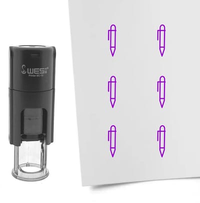 CombiCraft Stempel pen 10mm rond paarse inkt - per 1 stuk