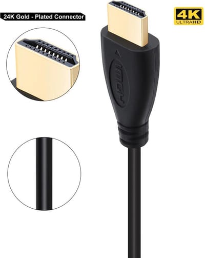 DrPhone Hi-Speed® HDMI naar HDMI kabel - 4K ULTRA HD - 3 Meter - 2.0v Hoge Snelheid - Goud verguld - Zwart