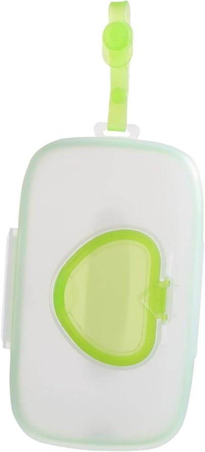 Babydoekjeshouder Reis - Draagbare Doekjesbox - Onderweg Hygiëne - Met Eén Hand Te Openen - 22 x 13.5 cm - Groen