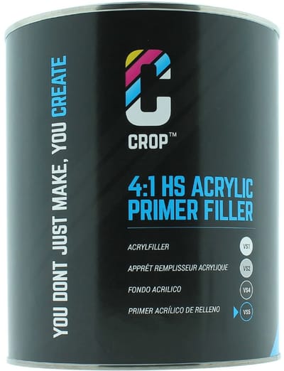 CROP 2K HS Acryl Primer Filler ZWART VS5 - Blik 4 liter