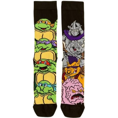 Teenage Mutant Ninja Turtles Unisex Adult Heroes And Villains Crew Socks 4 UK-7 UK noir