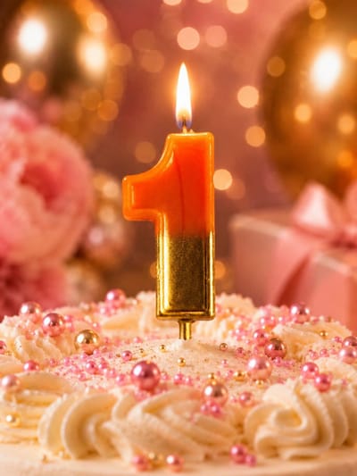 Verjaardagstaart kaarsjes – Cijfer 1 - Cijferkaars Retro - oranje goud - Happy Birthday kaars – verjaardags kaars – gekleurd kaarsje – taartdecoratie – feest - taartversiering – feestartikel – verjaardagscadeau - taartaccesoires